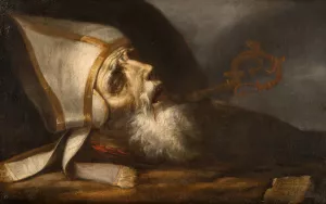 Martyred Bishop by Sebastian De Llanos Y Valdes Oil Painting