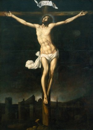 Christ On The Cross by Sebastian Lopez De Arteaga Oil Painting