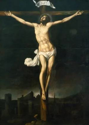 Christ On The Cross by Sebastian Lopez De Arteaga Oil Painting