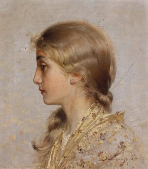 Madchen im Profil by Sebastian Lucius Oil Painting