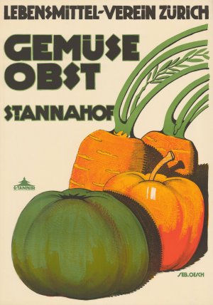 Lebensmittel-Verein Zurich - Gemuse - Obst - St. Annahof by Sebastian Oesch Oil Painting