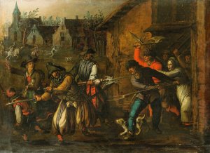 Pillage scene by Sebastian Vrancx Oil Painting