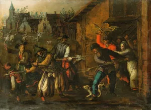 Pillage scene by Sebastian Vrancx Oil Painting