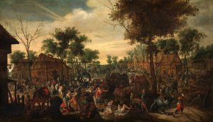 Plundering of a Hamlet by Sebastian Vrancx Oil Painting
