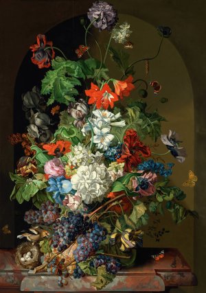 Blumenstillleben by Sebastian Wegmayr Oil Painting