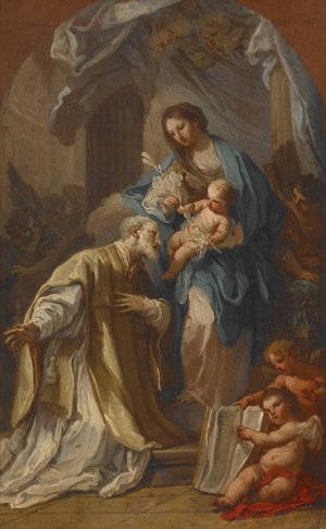 The Madonna Appearing to St. Philip Neri by Sebastiano Conca Oil Painting