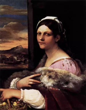 A Young Roman Woman by Sebastiano Del Piombo Oil Painting