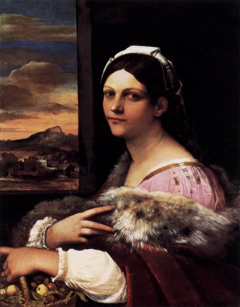 Main Product Photo of A Young Roman Woman Painting by Sebastiano Del Piombo
