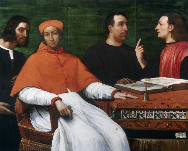 Main Product Photo of Cardinal Bandinello Sauli,His Secretary and Two Geographers  Painting by Sebastiano Del Piombo