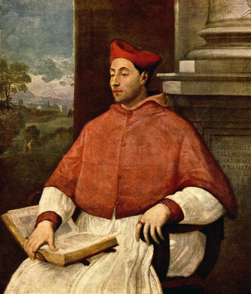 Main Product Photo of Portrait of Antonio Cardinal Pallavicini Painting by Sebastiano Del Piombo