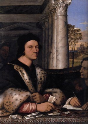 Portrait of Ferry Carondelet and his Secretaries by Sebastiano Del Piombo Oil Painting