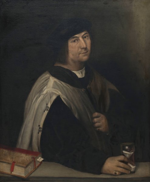 Main Product Photo of Prelate With An Hourglass  Painting by Sebastiano Del Piombo