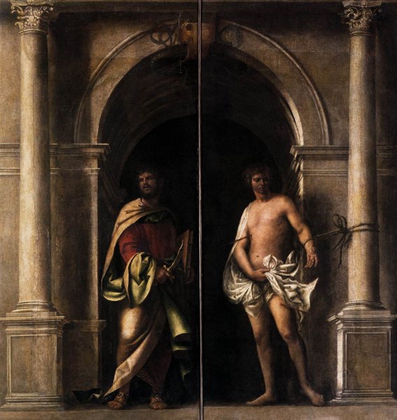 Main Product Photo of St Bartholomew and St Sebastian Painting by Sebastiano Del Piombo