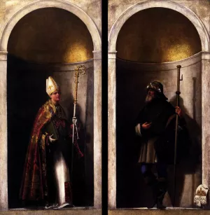 St Louis of Toulouse and St Sinobaldus by Sebastiano Del Piombo - Oil Painting Reproduction
