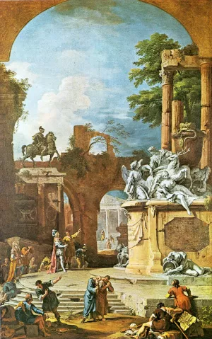 Allegorical Tomb of the Duke of Devonshire by Sebastiano Ricci Oil Painting