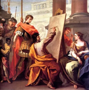 Apelles Making a Portrait of Pancaspe painting by Sebastiano Ricci