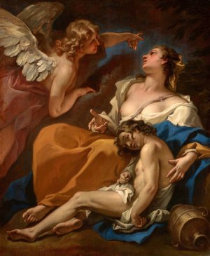 Hagar and Ishmael Saved by the Angel by Sebastiano Ricci Oil Painting