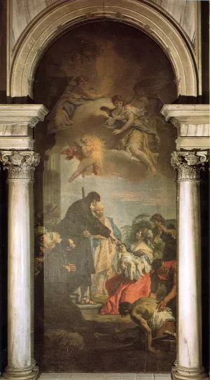 St Francis of Paola Revives a Dead Child by Sebastiano Ricci - Oil Painting Reproduction