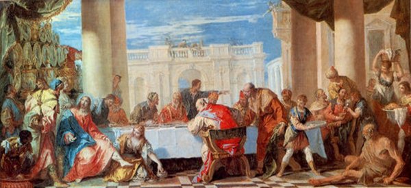 Main Product Photo of St Magdalene Anointing Feet of Christ Painting by Sebastiano Ricci