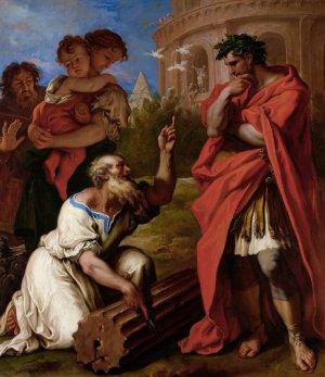 Tarquin the Elder Consulting Attus Navius by Sebastiano Ricci Oil Painting