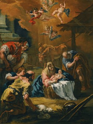 The Adoration Of The Shepherds by Sebastiano Ricci Oil Painting