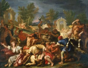 The Battle of the Lapiths and Centaurs by Sebastiano Ricci Oil Painting