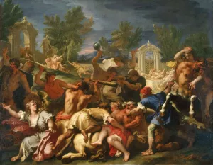 The Battle of the Lapiths and Centaurs by Sebastiano Ricci Oil Painting