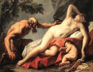 Venus and Satyr by Sebastiano Ricci Oil Painting