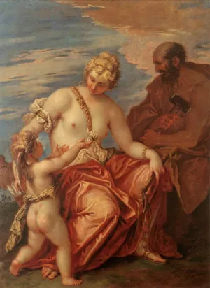 Venus, Cupid and Vulcan by Sebastiano Ricci Oil Painting