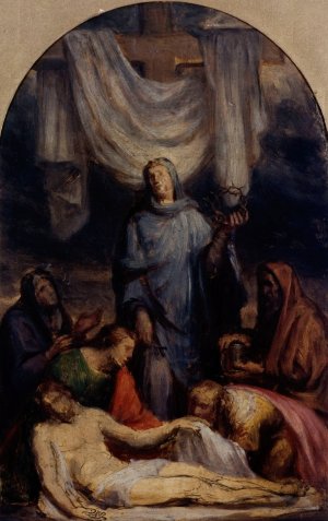 Le Christ descendu de la Croix by Sebastien Melchior Cornu Oil Painting