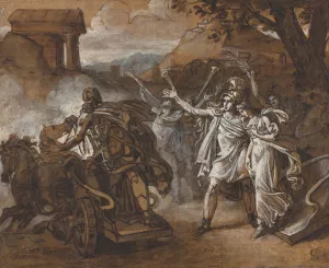Castor And Pollux Rescuing Helen by Sebastien Norblin De La Gourdaine Oil Painting