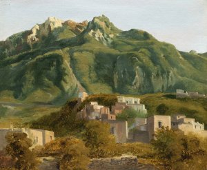 Village on the Island of Ischia by Sebastien Norblin De La Gourdaine Oil Painting