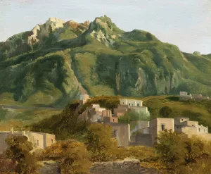 Village on the Island of Ischia by Sebastien Norblin De La Gourdaine Oil Painting
