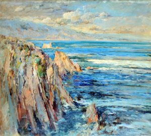 Marina con Acantilado Oil painting by Segundo Matilla Marina