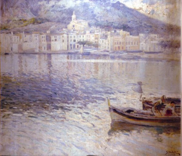 Marina de Cadaques by Segundo Matilla Marina - Hand-Painted Oil Painting Reproduction