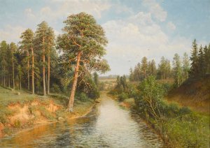Summer Woodland Scene by Semyon Fedorovich Fedorov Oil Painting