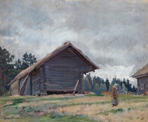 Homestead by Sergei Arsenevich Vinogradov Oil Painting