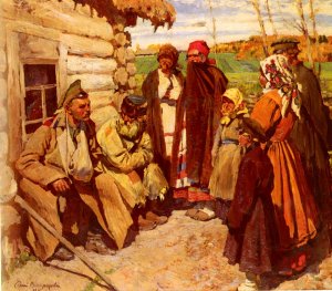 Tales Of War by Sergei Arsenievich Vinogradov Oil Painting