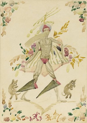 Oriental Fairytale Character by Sergei Vasilevich Checkhonin Oil Painting