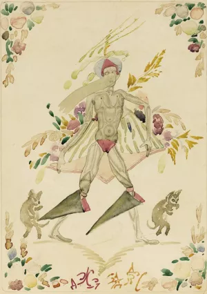 Oriental Fairytale Character Oil painting by Sergei Vasilevich Checkhonin