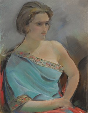Portrait of the artist's wife by Sergey Chekhonin Oil Painting