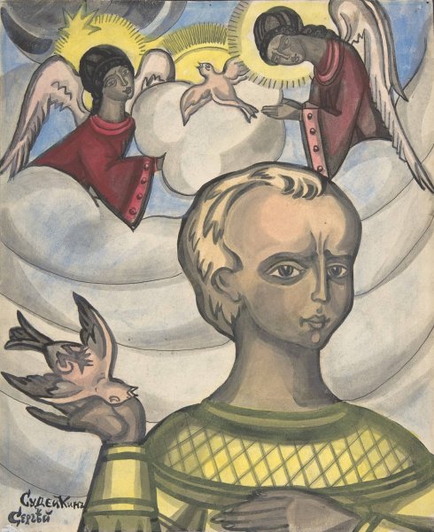 Childhood of Nikita by Sergey Yurievich Sudeikin - Hand-Painted Oil Painting Reproduction