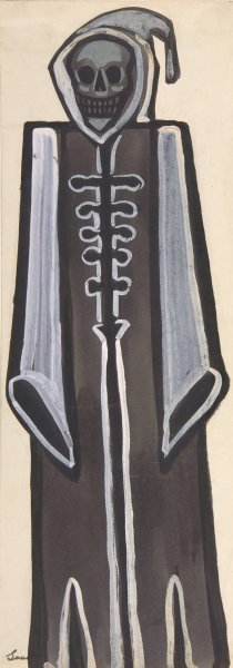 Death wearing a black robe by Sergey Yurievich Sudeikin Oil Painting