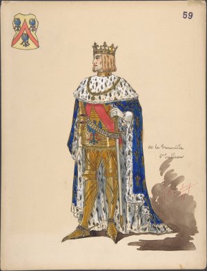 King and Coat of Arms by Sergey Yurievich Sudeikin Oil Painting