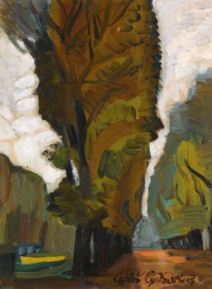 Landscape by Sergey Yurievich Sudeikin Oil Painting