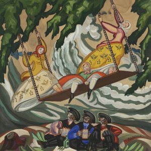 Russian Fairy Tale by Sergey Yurievich Sudeikin Oil Painting