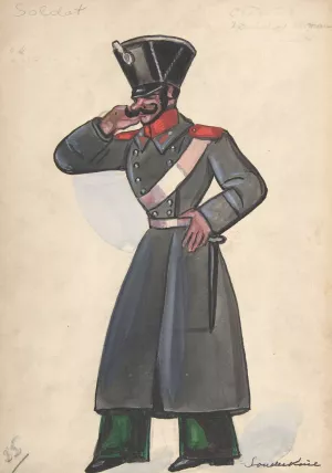 Soldat by Sergey Yurievich Sudeikin Oil Painting