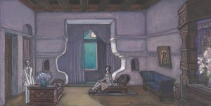 Stage design for Nikita Balieff's theatrical company called Chauvre-Souris, New York City by Sergey Yurievich Sudeikin Oil Painting