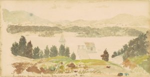 Constitution Island and Foundry from West Point, New York Oil painting by Seth Eastman