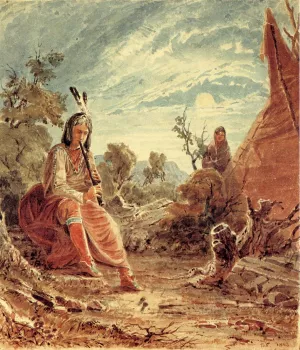 Indians in Camp by Seth Eastman - Oil Painting Reproduction